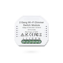 SWITCH MODULO DIMMER 2 CANALES MINI WIFI TUYA SMART