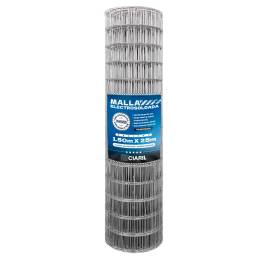 MALLA DE ALAMBRE ELECTROSOLDADA GALVANIZADA 1,50M X25M 1,9MM GROSOR 50X75MM