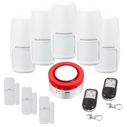 KIT ALARMA WIFI SIRENA TUYA SMART 5 PIR 3 MAGENTIC 2 CONTR