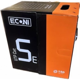 CABLE UTP EXTERIOR ECONI BOBINA 150M - 14055E - CAT5E - CCA - NEGRO
