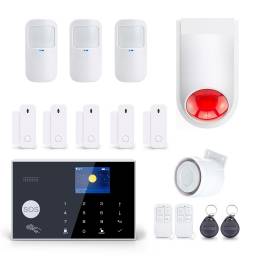 KIT ALARMA GSM WIFI TS970AL TUYA SMART CON 3 PIR + 5 MAGNETICOS + 1 SIRENA EXTERIOR