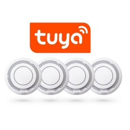 PACK 4 SENSORES HUMO WIFI TUYA SMART