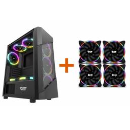 GABINETE DARKFLASH POLLUX + 4 FAN DARKFLASH D1