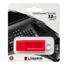 PENDRIVE KINGSTON 32GB EXODIA DATA TRAVELER 3.2 ROJO