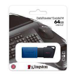 PENDRIVE KINGSTON 64GB EXODIA M DATA TRAVELER 3.2 AZUL