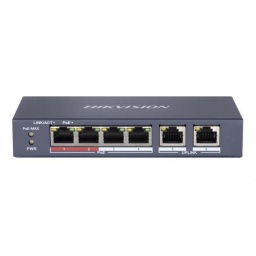 SWITCH ETHERNET HIKVISION 6 PORTS 4 POE 10/100 - DS-3E0106P-E/M